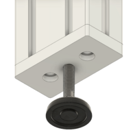 32-4590M10S-1 MODULAR SOLUTIONS FOOT & CASTER CONNECTING PLATE<BR>45MM X 90MM, M10 HOLE, SOLID ALUMINUM W/HARDWARE